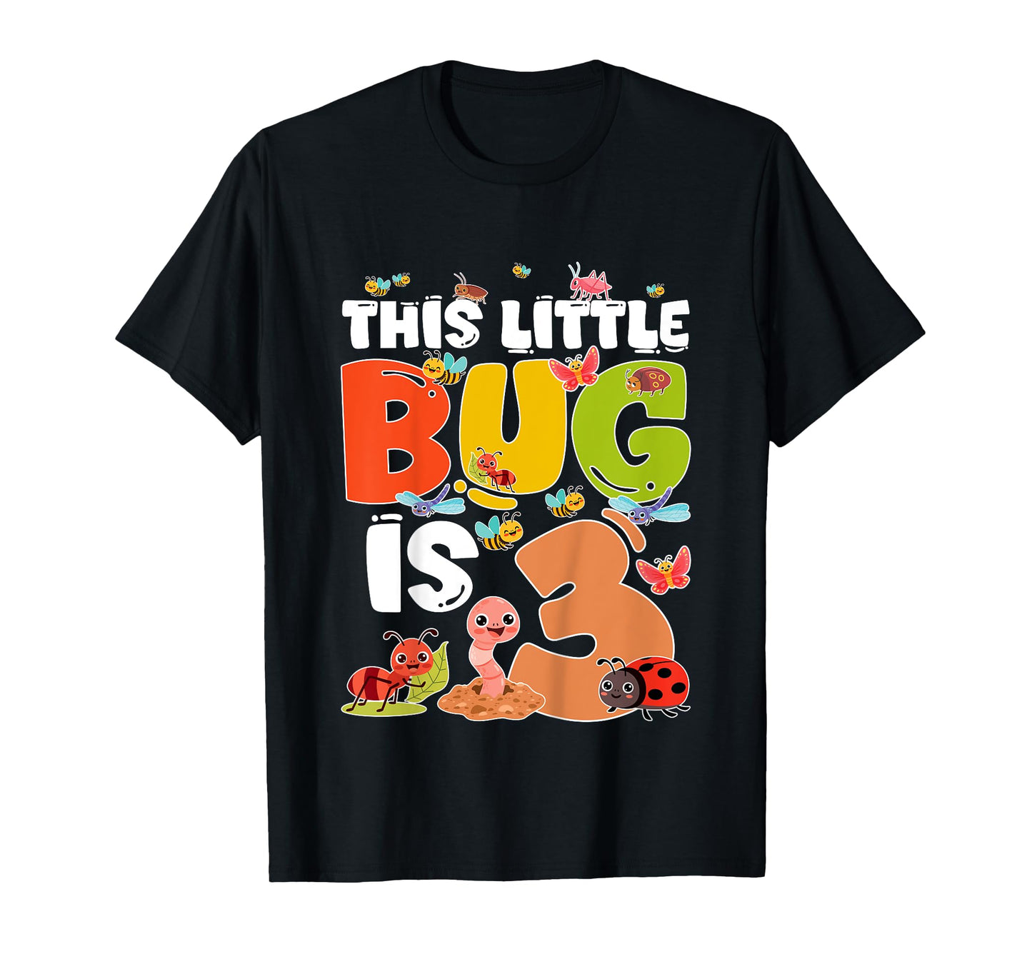 Kids 3rd Bug Birthday Three Year Old Bugs Birthday Insects T-Shirt