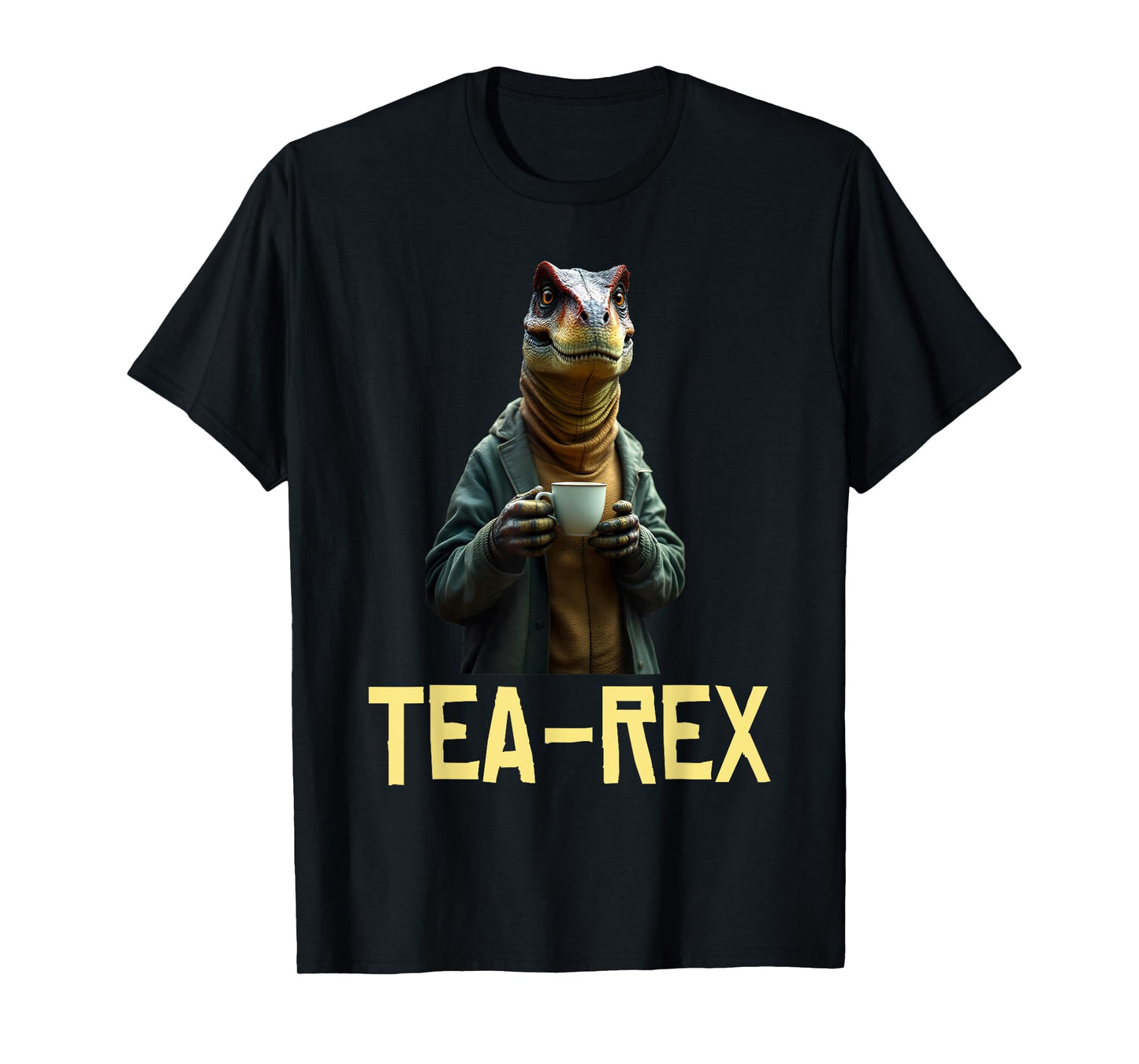 Funny Tea Rex Tee Dinosaur Design Tea Drinking Lover Graphic T-Shirt