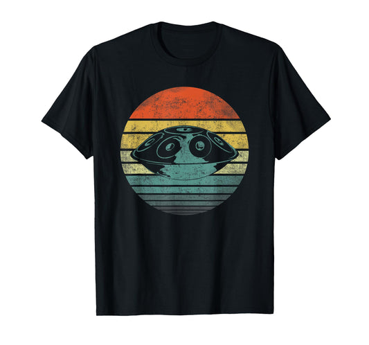 Handpan Hang Drum Musik Yoga Relax Sunset Retro T-Shirt