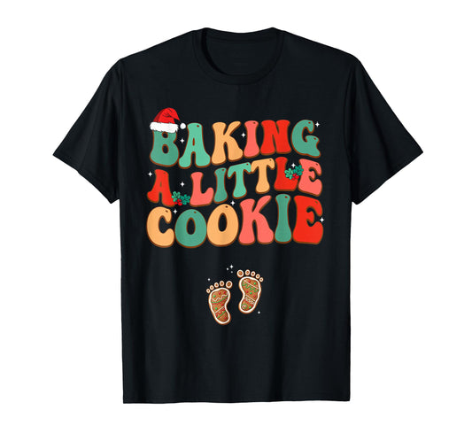 Baking A Little Cookie Cute Christmas Pregnancy Announcement T-Shirt