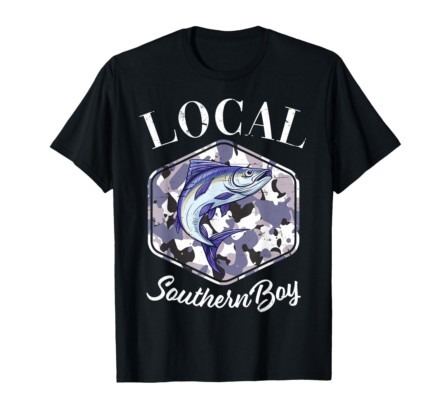 Local Southern Boy Fishing Camouflage Old Camo T-Shirt