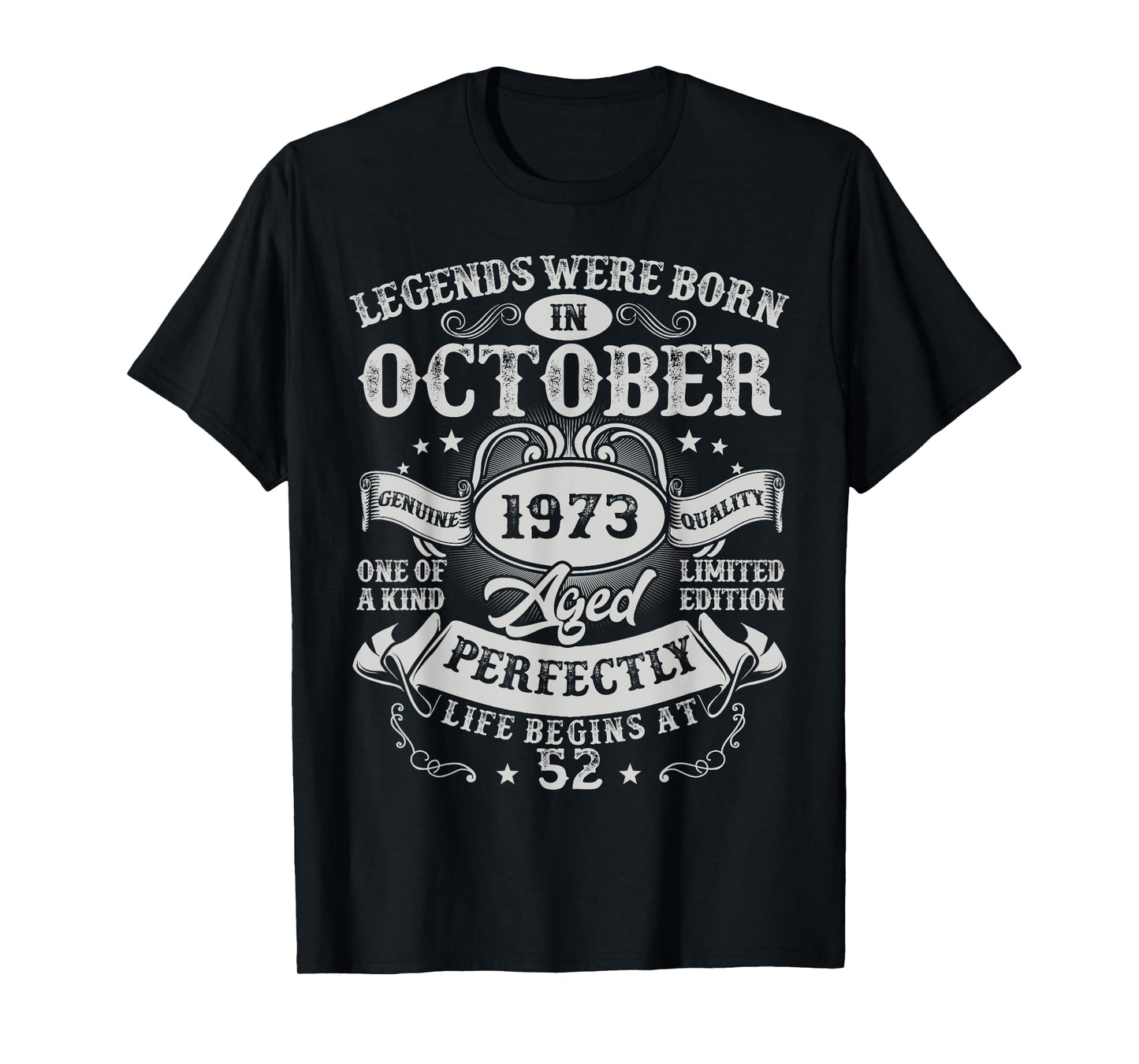 Legends Were Born in October 1973 Vintage 52nd Birthday Men T-Shirt