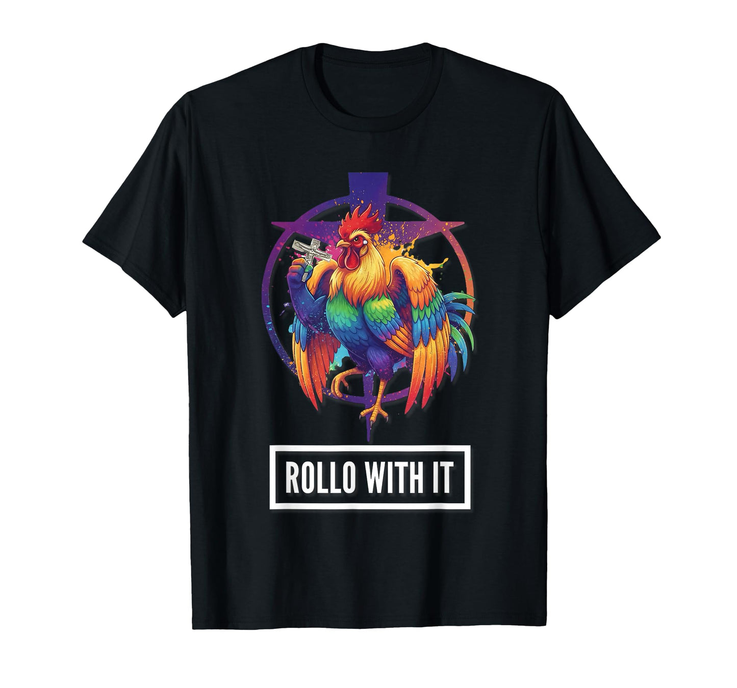 DeColores Cursillo Rainbow Rooster Catholic T-Shirt