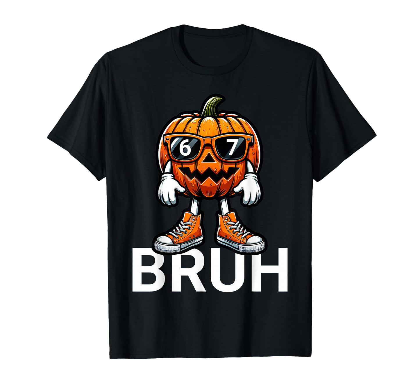 67 Halloween Bruh Funny Pumpkin Boys Kids Six Seven Meme T-Shirt