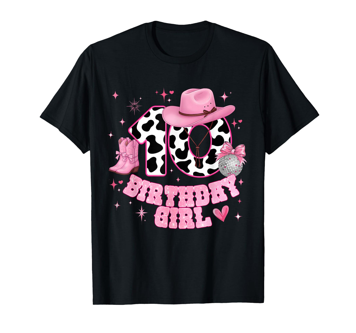 10th Birthday Girl Western Rodeo Cowgirl 10 Year Old Kids T-Shirt