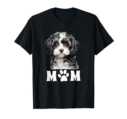 Dog Mom Mum Cute Cavapoo Maltipoo Cavachon Puppy Face Design Men Women T-Shirt