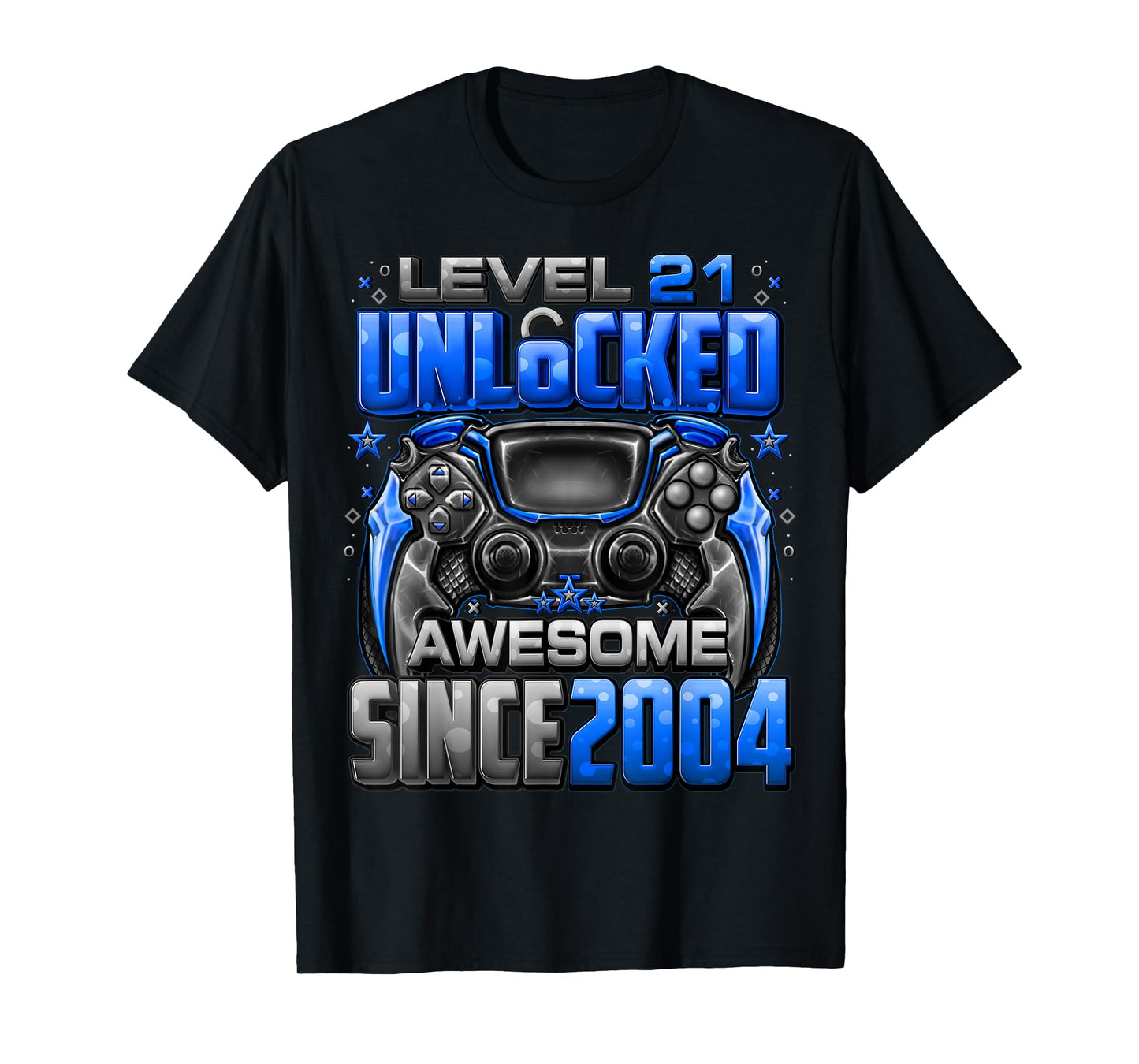Level 21 Unlocked Awesome Since 2004 21st Birthday Gaming T-Shirt