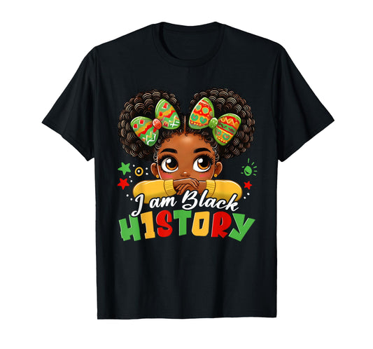 I Am Black History Kids Girls Womens Black History Month T-Shirt