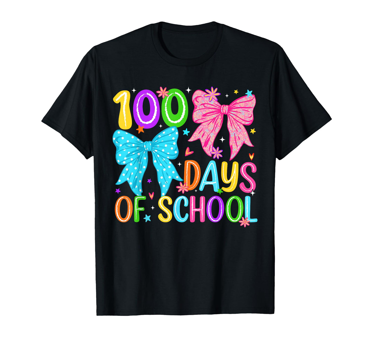 100th Day of School 100 Days Coquette Bow Teacher Girl Women T-Shirt