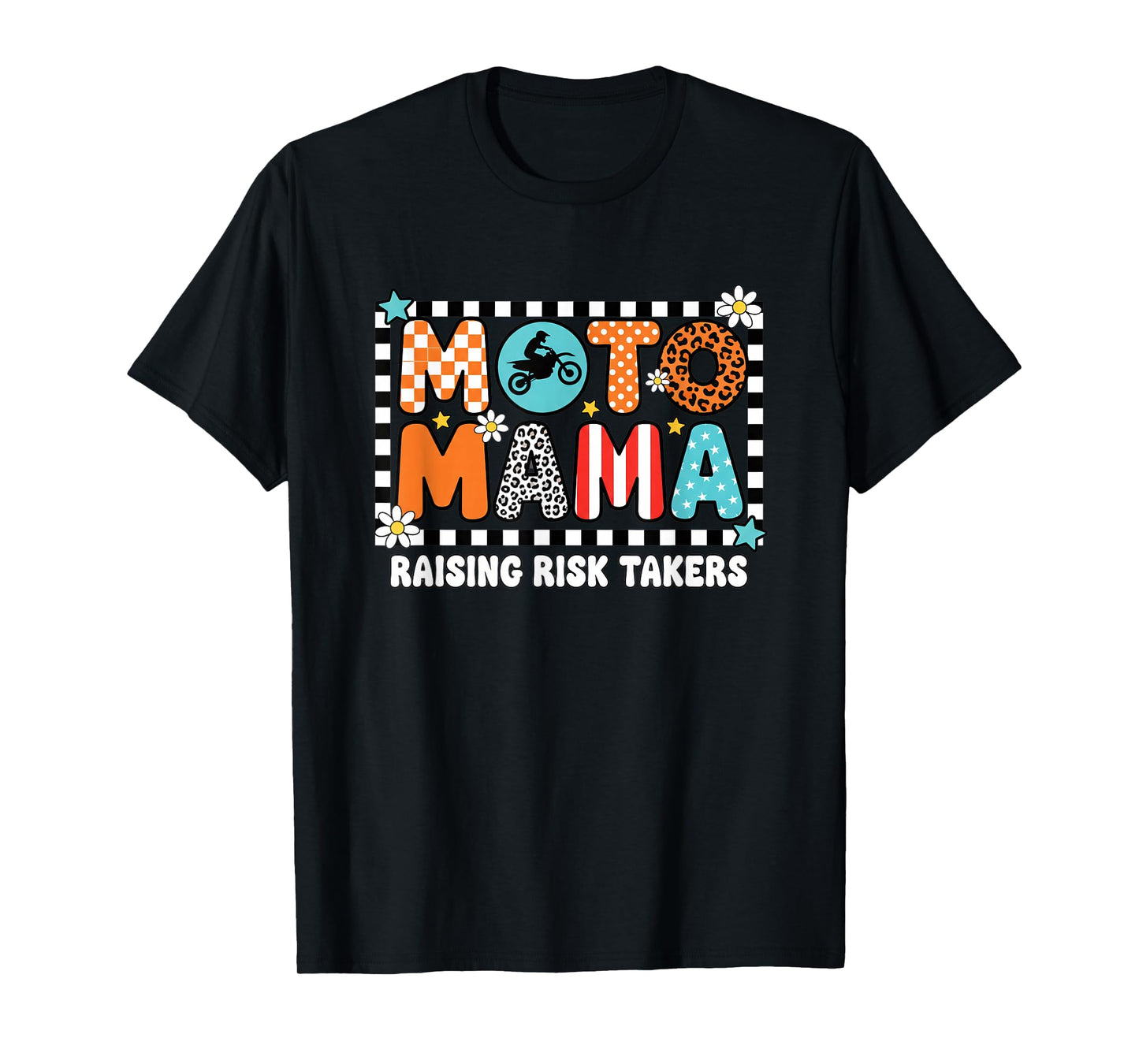 Moto Mama Mom Raising Risk Takers - Motorcycle Mom Design T-Shirt