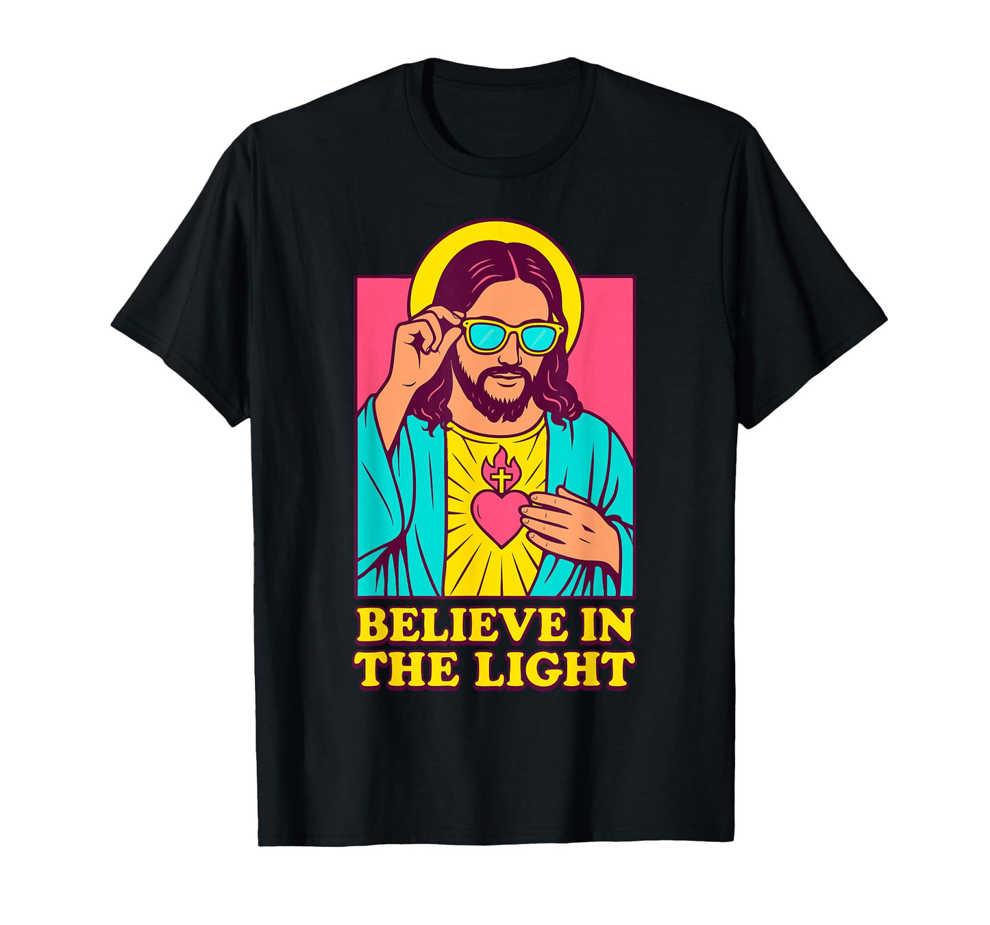 Christian Jesus Believe in The Light Anime Retro Pop Art T-Shirt