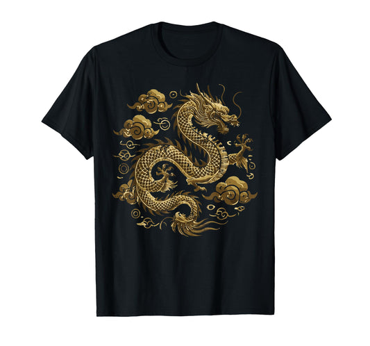 Asian Dragon Clouds Vintage Chinese Japanese Men Women Kids T-Shirt