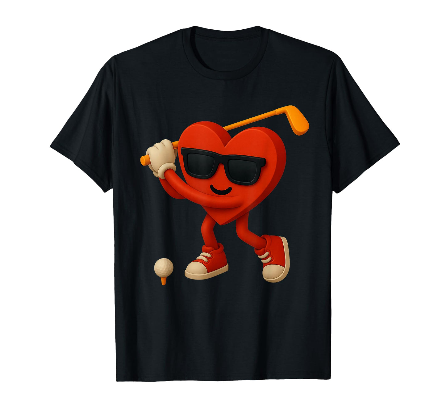 Golf Valentines Day Cute Heart Golfer Love Funny Boys Kids T-Shirt