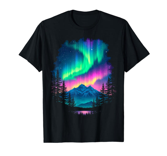 Aurora Borealis Scenic Landscape T-Shirt
