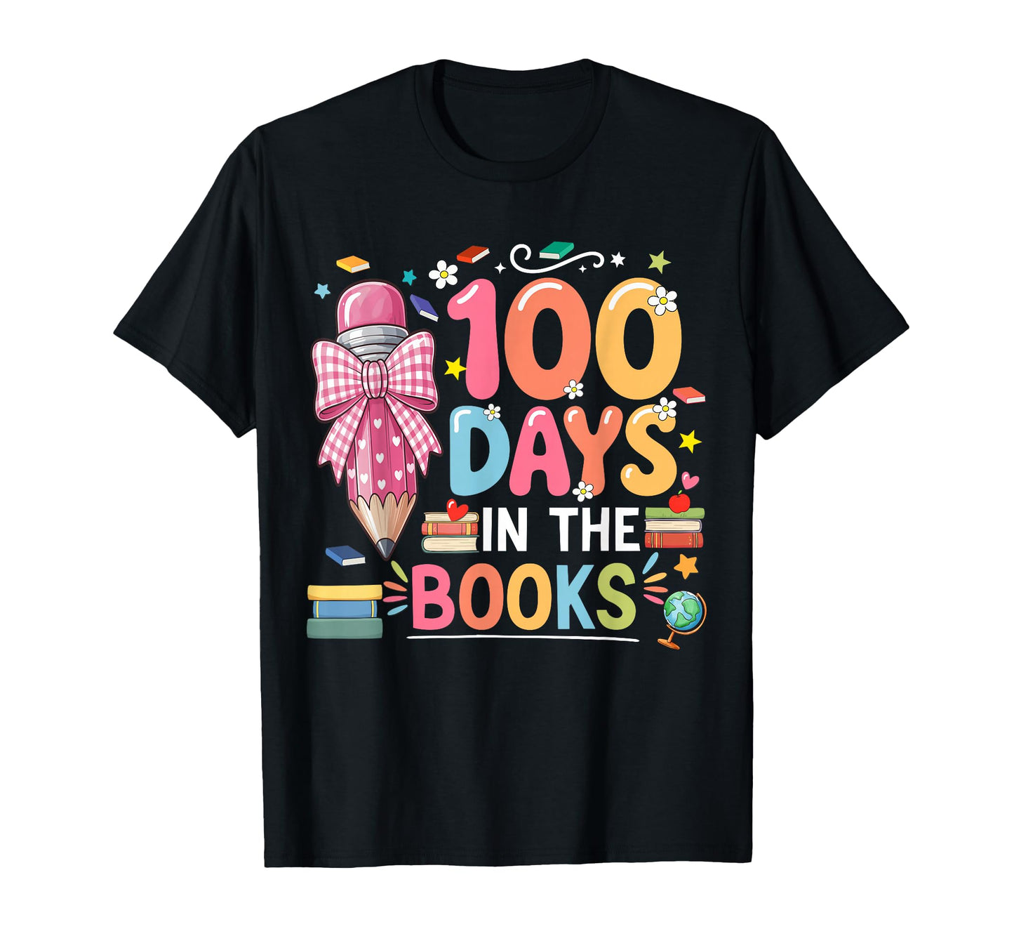 100th Day of School Teacher Floral 100 Days in The Books T-Shirt