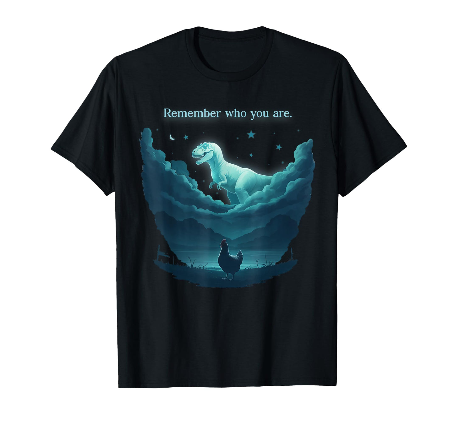 Vintage Remember Who You are Dinosaur Chicken T-Shirt