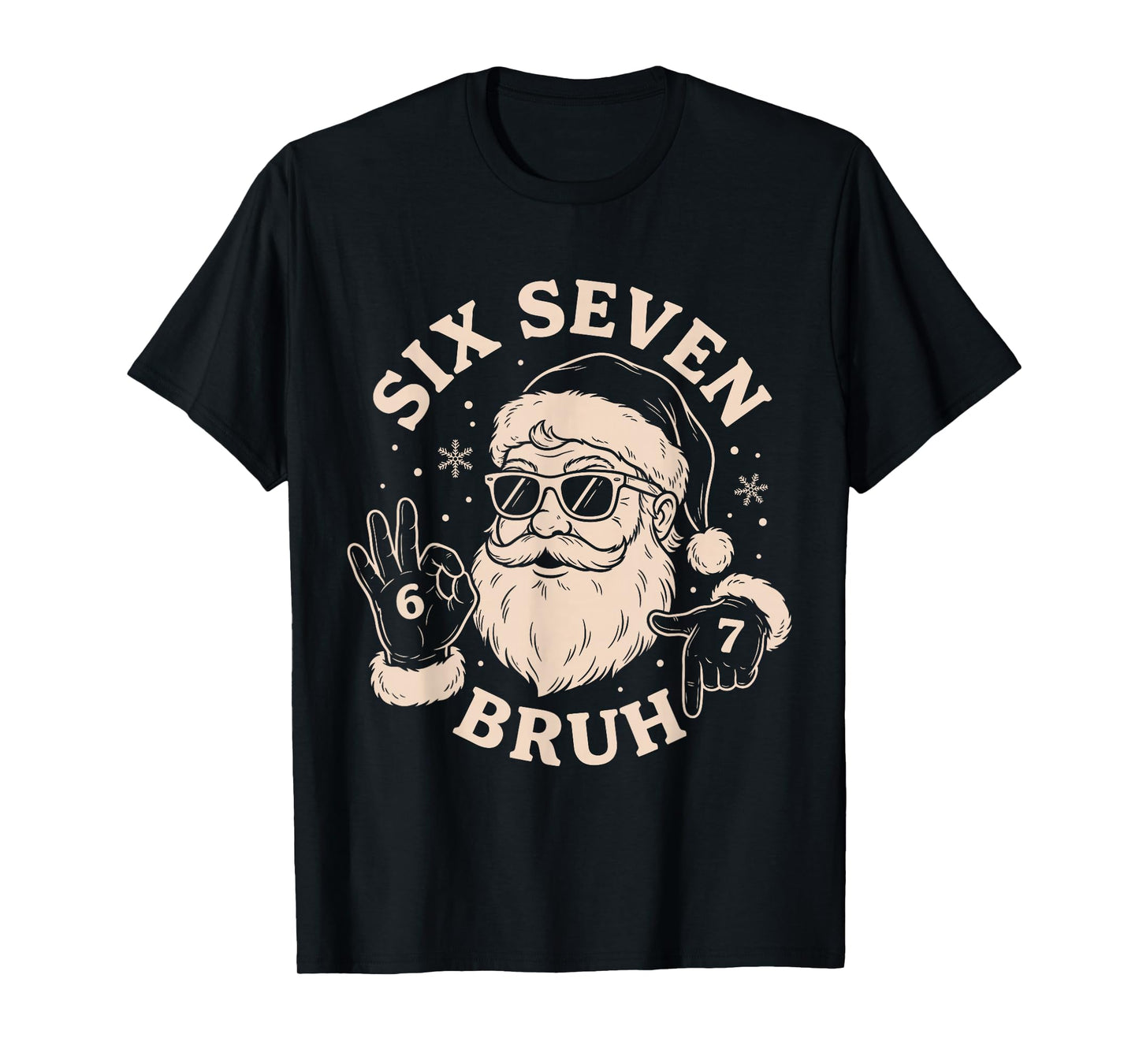 67 Six Seven Bruh Funny Christmas Santa 6 7 Meme T-Shirt