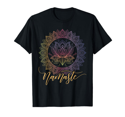 Namaste Mandala Lotus Flower Yoga Art T-Shirt