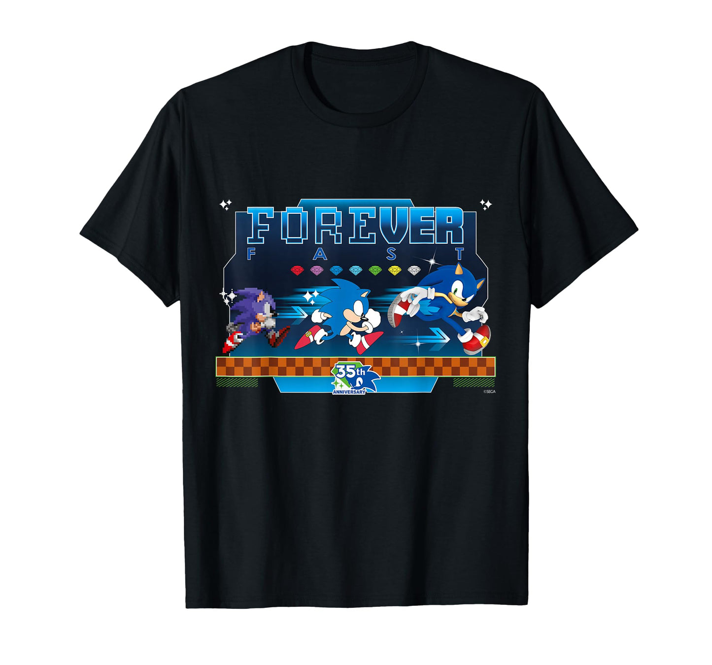 Sonic The Hedgehog 35th Anniversary Forever Fast Evolution T-Shirt