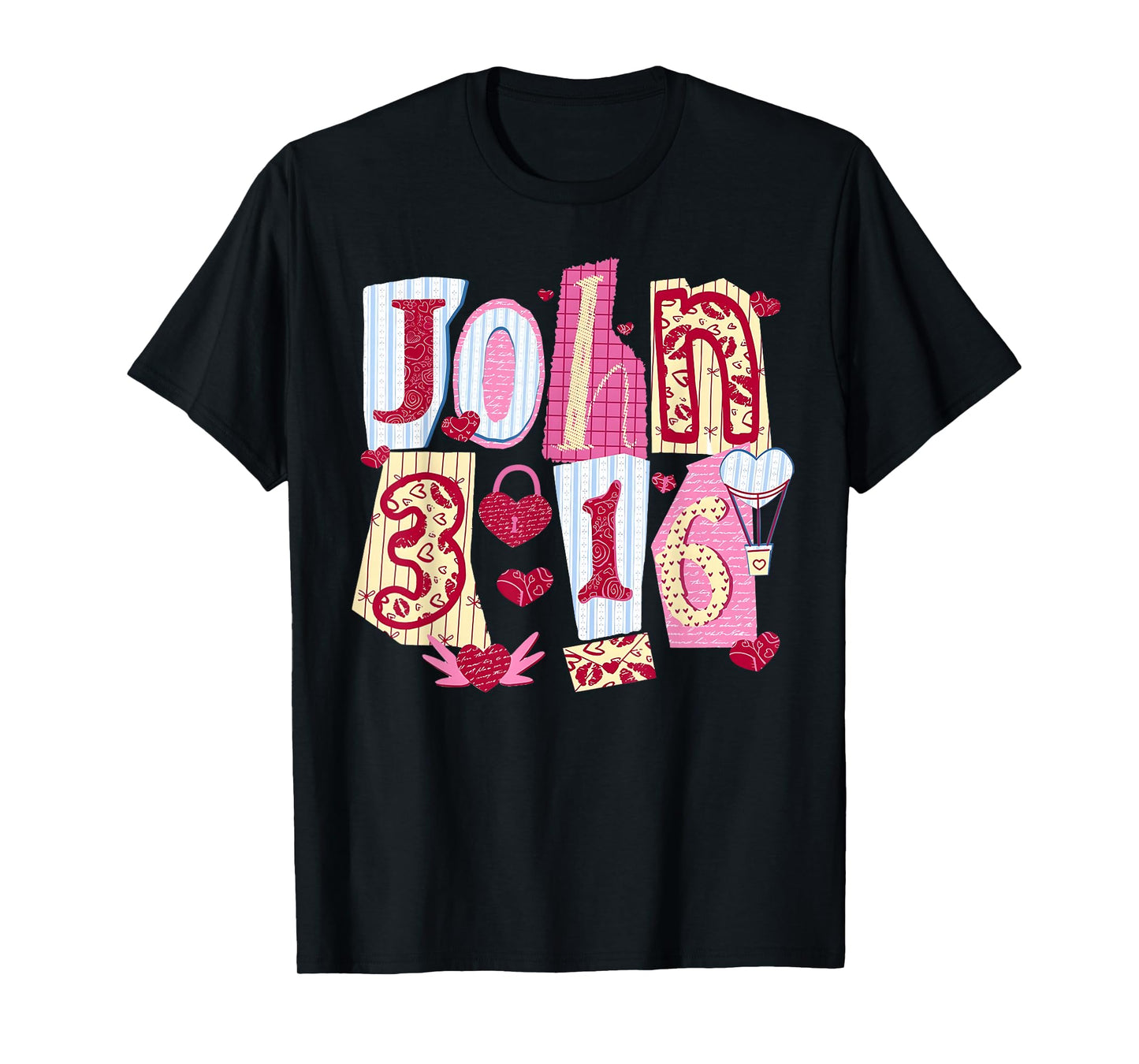 Valentine John 3:16 Loved Coquette Hearts Christian T-Shirt