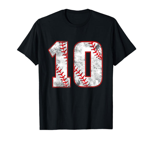 Baseball 10 Jersey 10th Birthday Gifts 10 Year Old Boys Kids T-Shirt