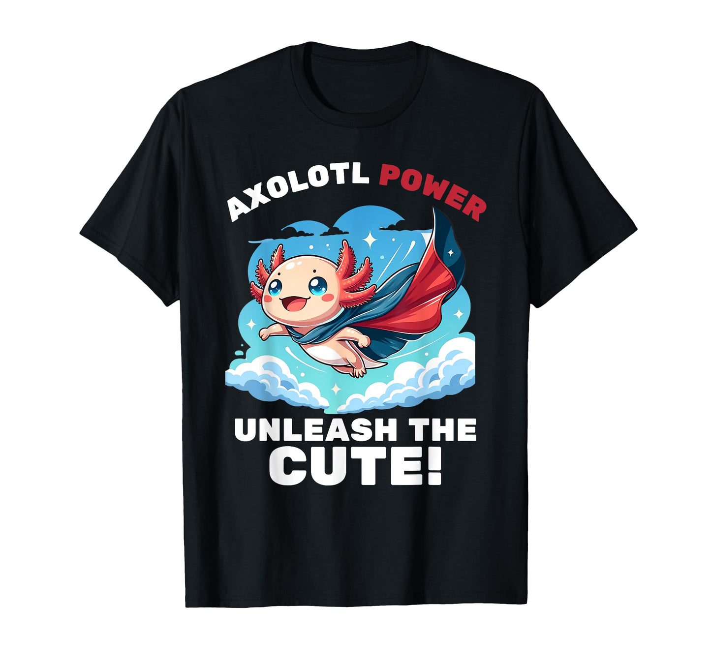 Funny axolotl superhero kids boys girls T-Shirt