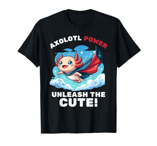 Funny axolotl superhero kids boys girls T-Shirt