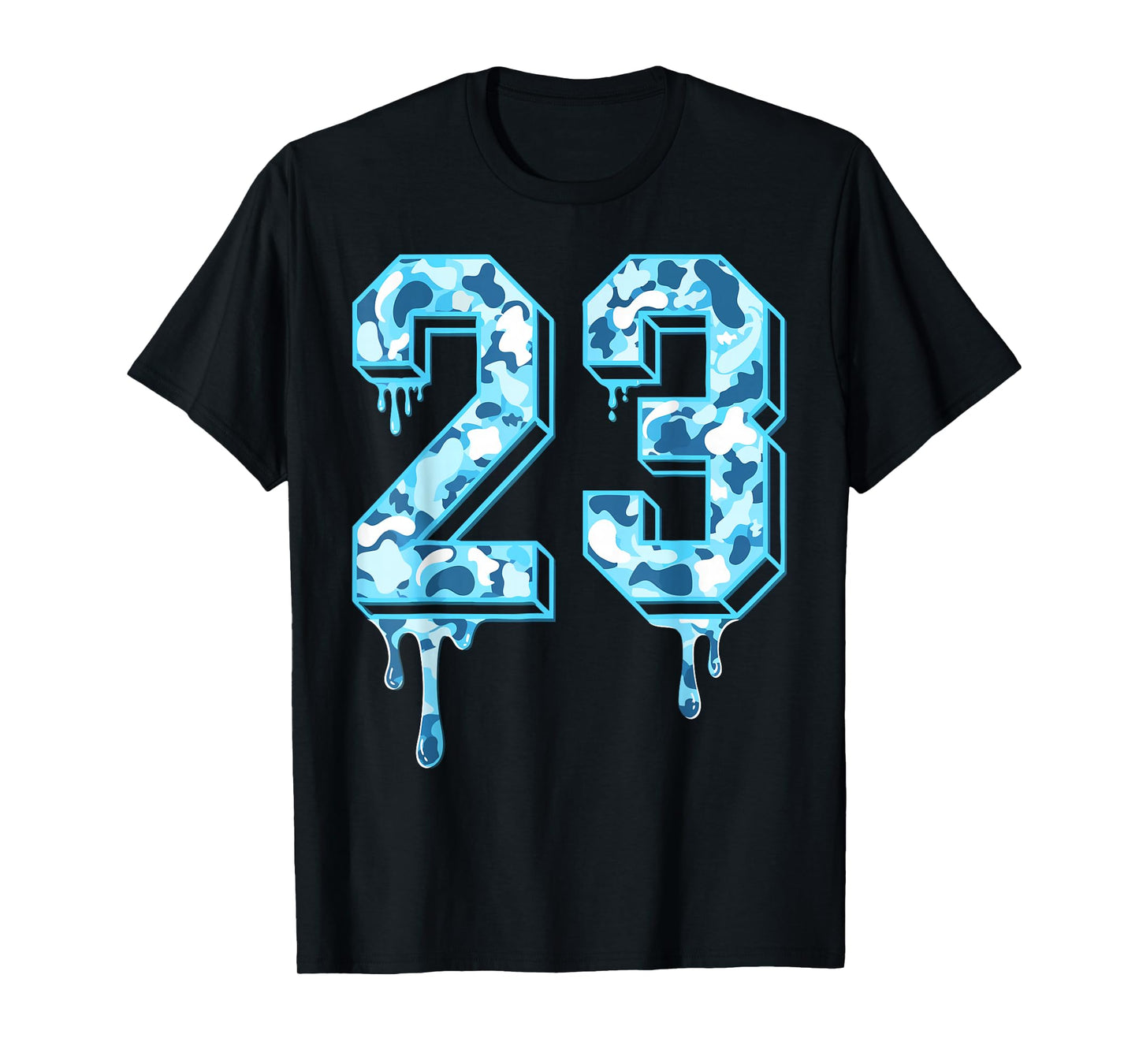 23 Drip Camo Gamma Blue Matching T-Shirt