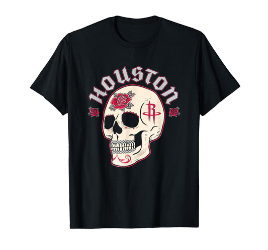 NBA Houston Rockets Halloween Floral Skull T-Shirt