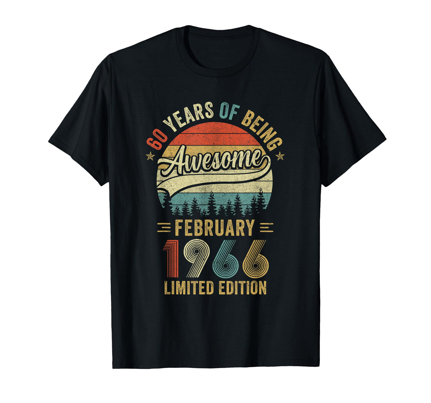 Vintage February 1966 Old 60Th Birthday Men Women T-Shirt