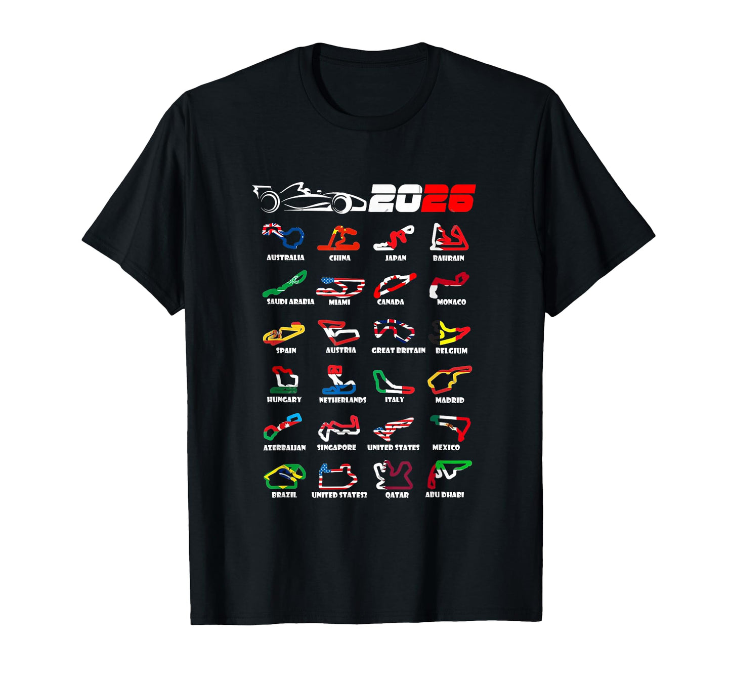 Race Car Enthusiast Motorsport Racing Fan World Flags T-Shirt