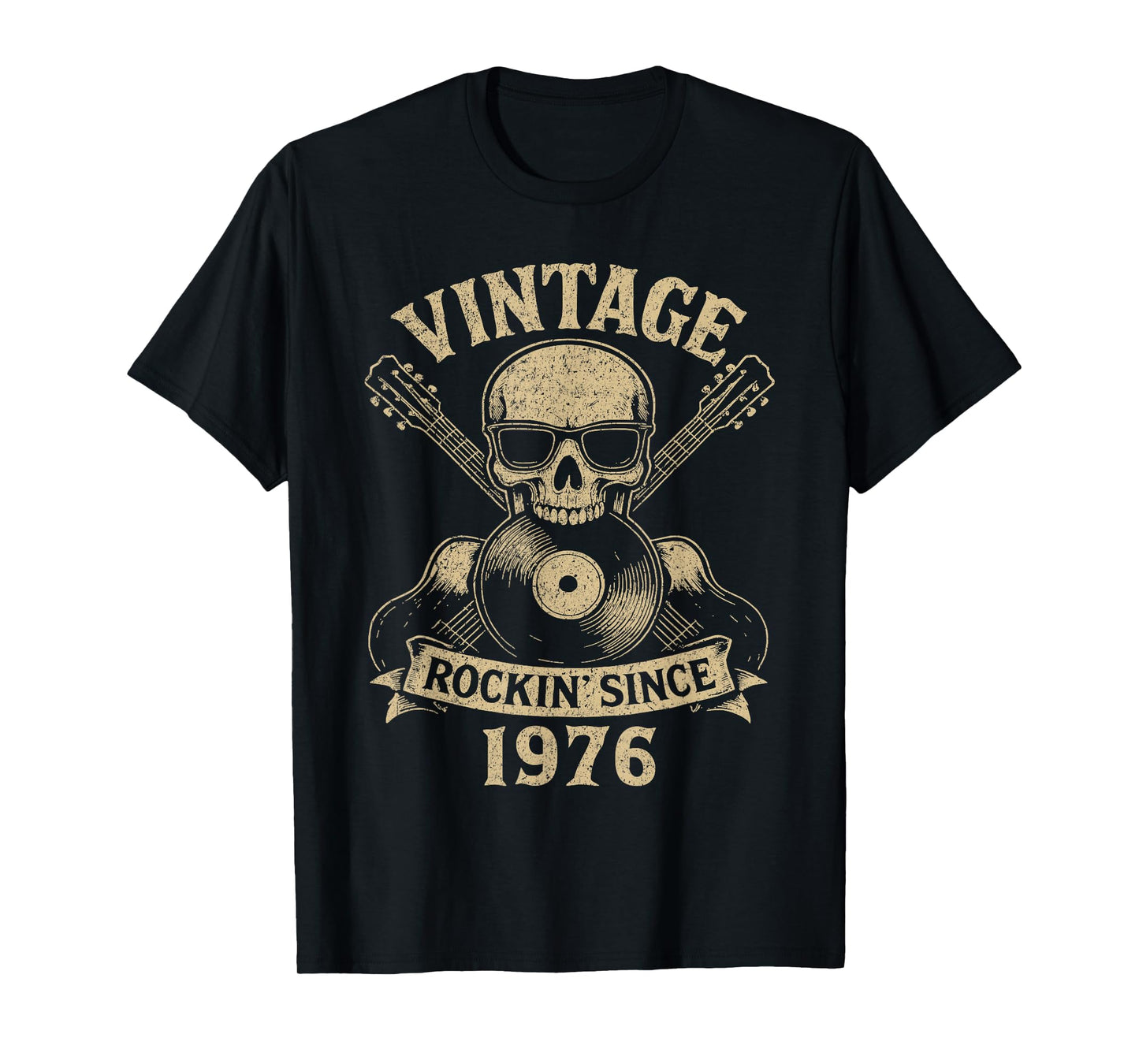 50th Birthday Rockin’ Since 1976 Vintage Rock Music Birthday T-Shirt