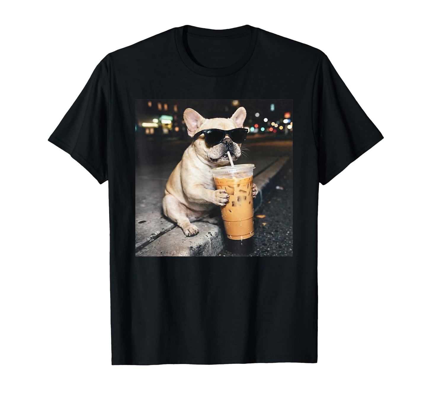 French Bulldog Iced Coffee T-Shirt
