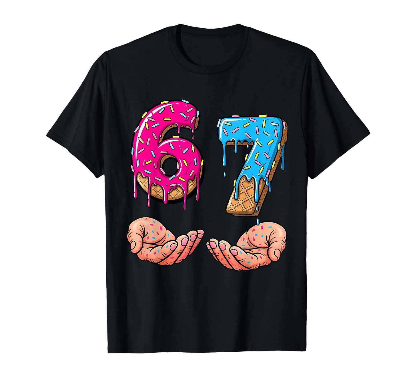 67 6 7 Meme Ice Cream Drip Funny Gen Alpha Slang Trending T-Shirt