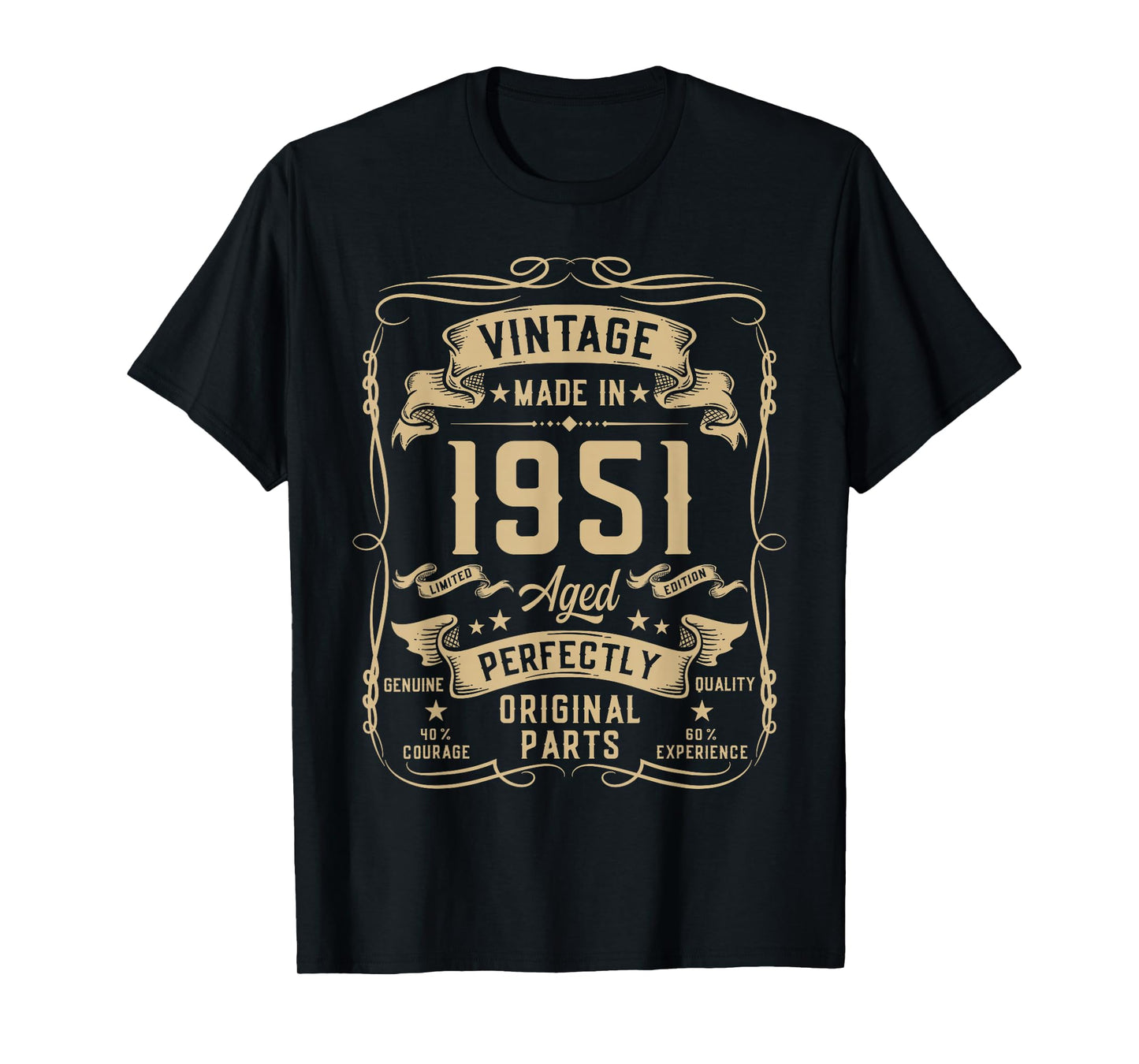 Vintage 1951 75yr 75th Birthday Gifts for Men 75 Years Old T-Shirt