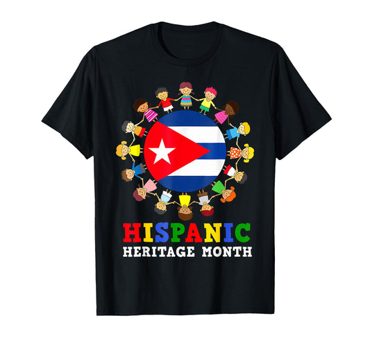 Cuban Flag Hispanic Heritage Cuba Boy Girl Kids T-Shirt