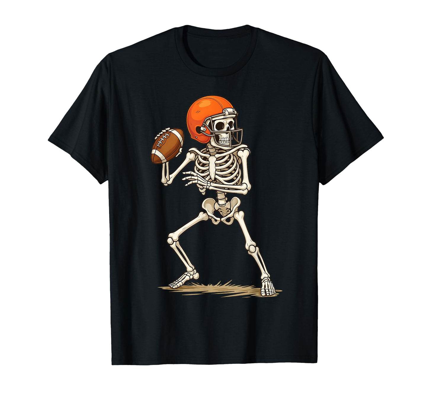 Boo Funny Skeleton Football Halloween Costume Men Kids Boys T-Shirt