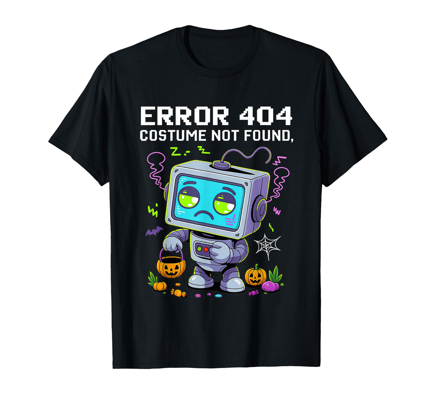 Error 404 Costume Not Found Funny Halloween Geek Matching T-Shirt