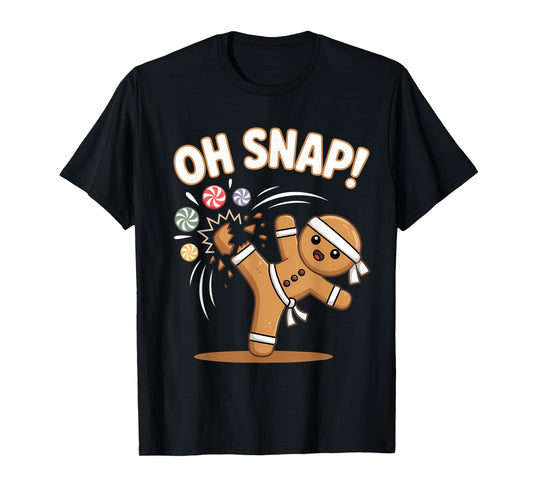 Oh Snap Gingerbread Karate Kick Fun T-Shirt