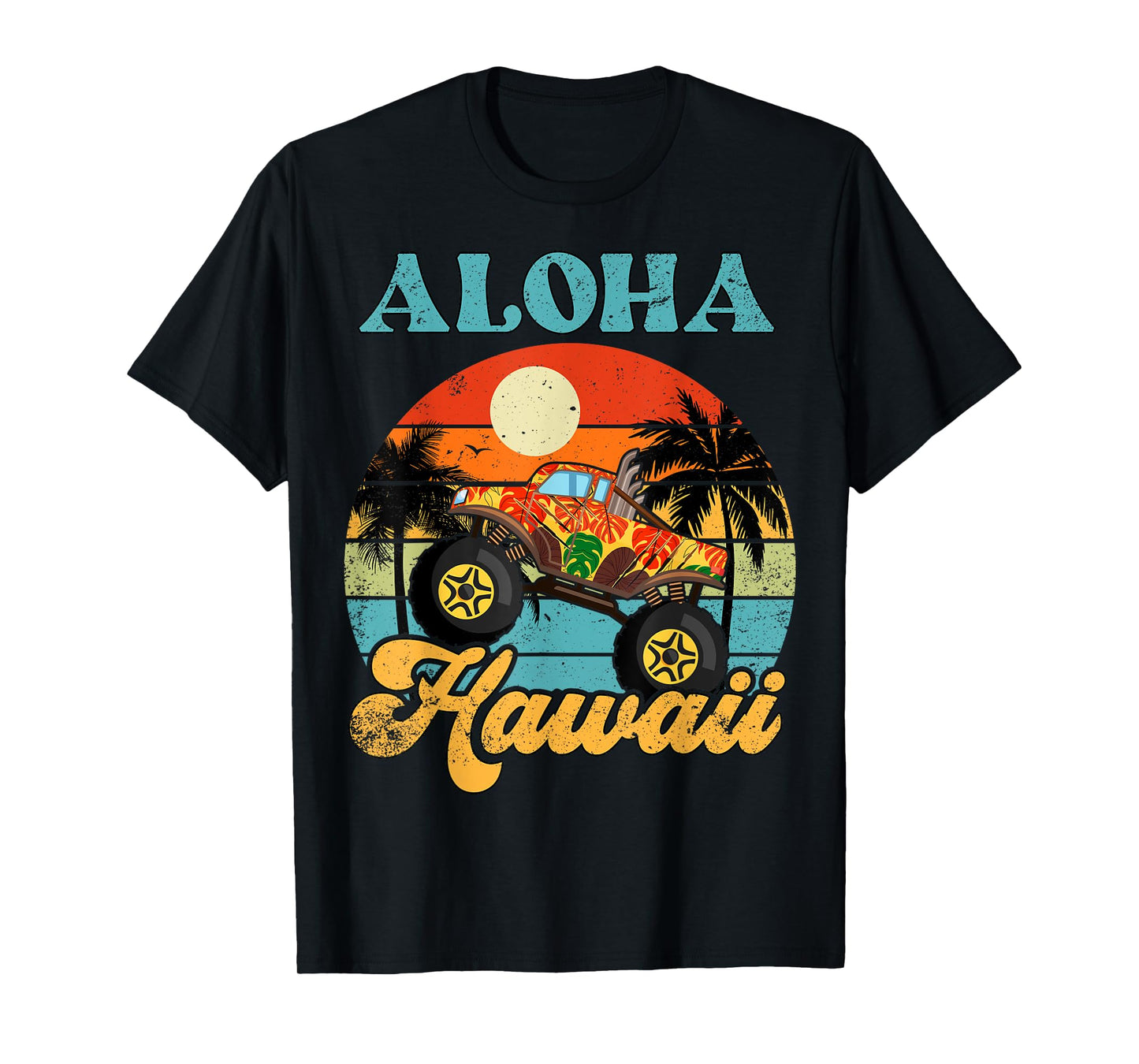 Boy Toddler Hawaiian-Shirt Aloha Hawaii Monster Truck Kids T-Shirt