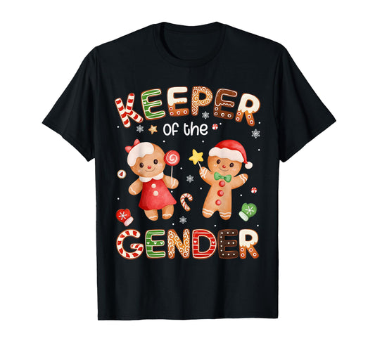 Keeper of The Gender Gingerbread Cookie Christmas Reveal T-Shirt