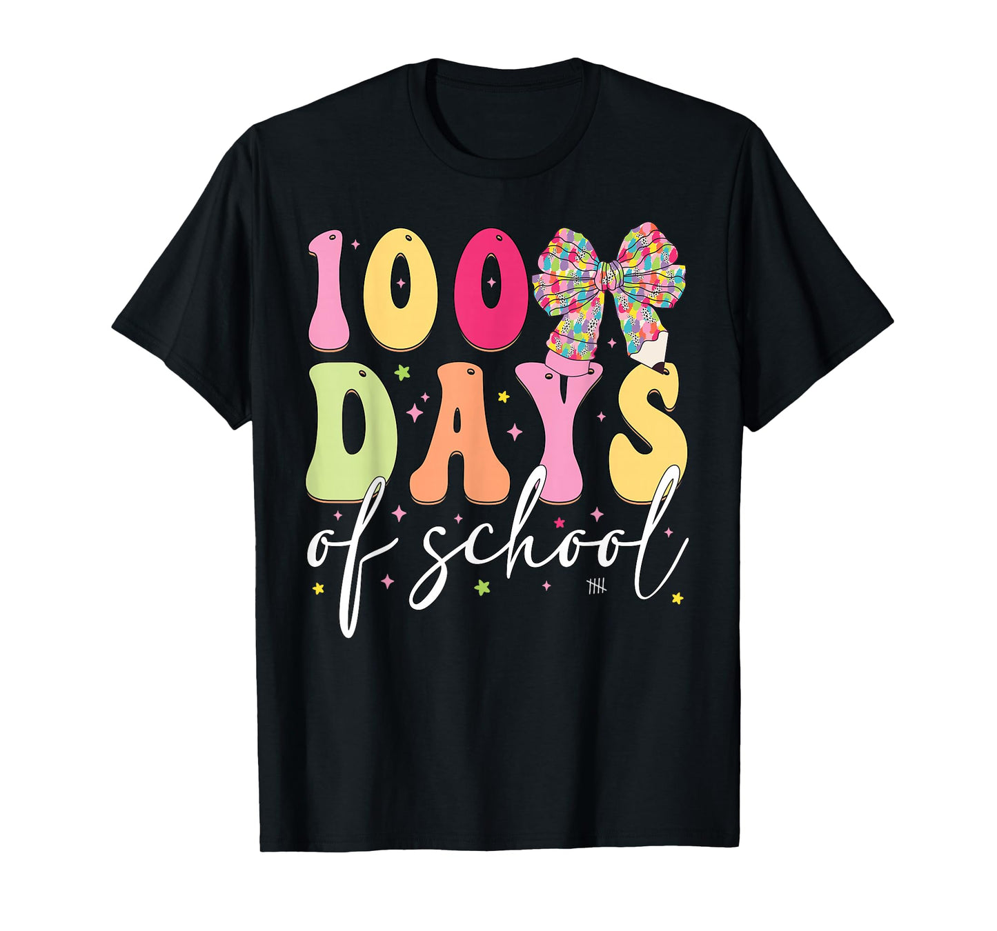 100 Days of School Coquette Bow Girls Teachers Students T-Shirt