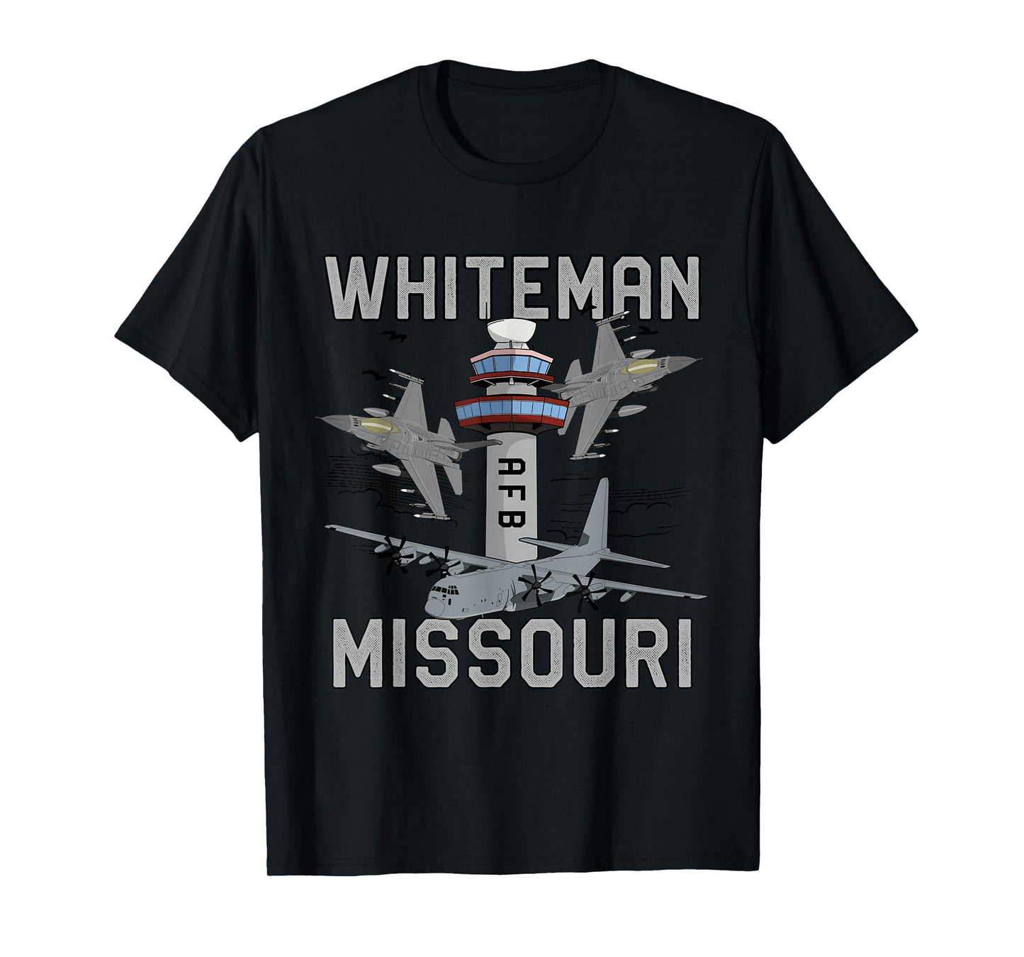 Whiteman AFB Missouri Air Force Base Fighter Jets Vintage T-Shirt