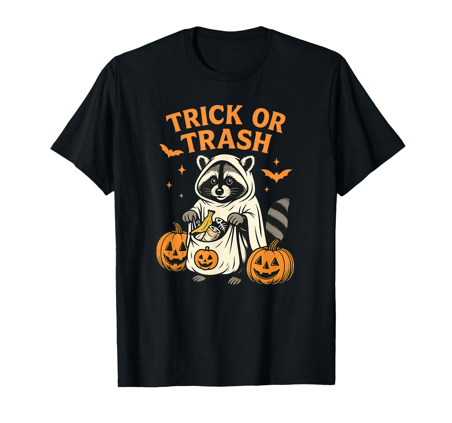 Funny Raccoon Trick or Trash Halloween T-Shirt