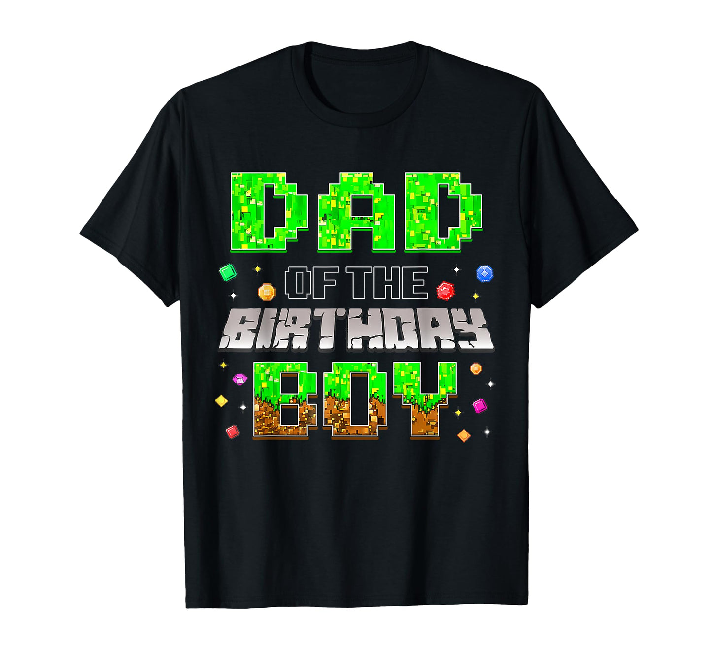 Dad Of The Birthday Boy Game Pixel Birthday Party Boys Kids T-Shirt