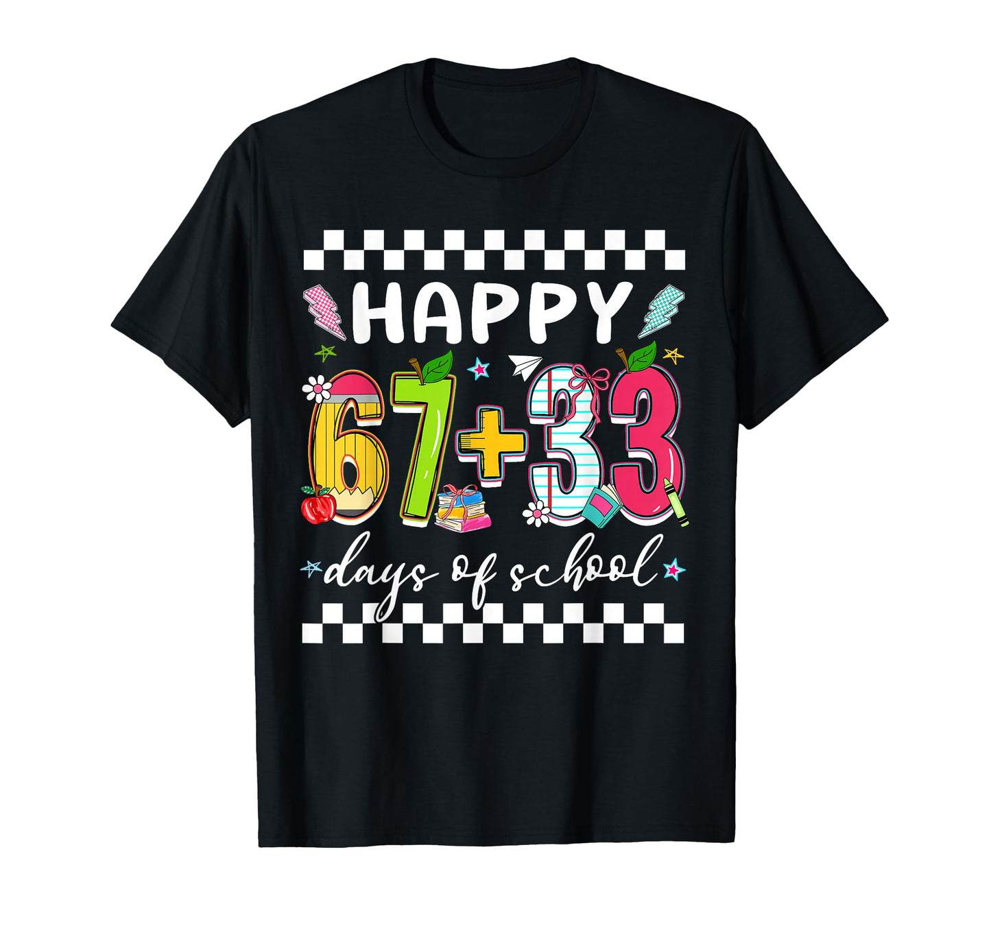 Happy 67 + 33 Days of School Funny 67 Meme Girl Kid Teacher T-Shirt