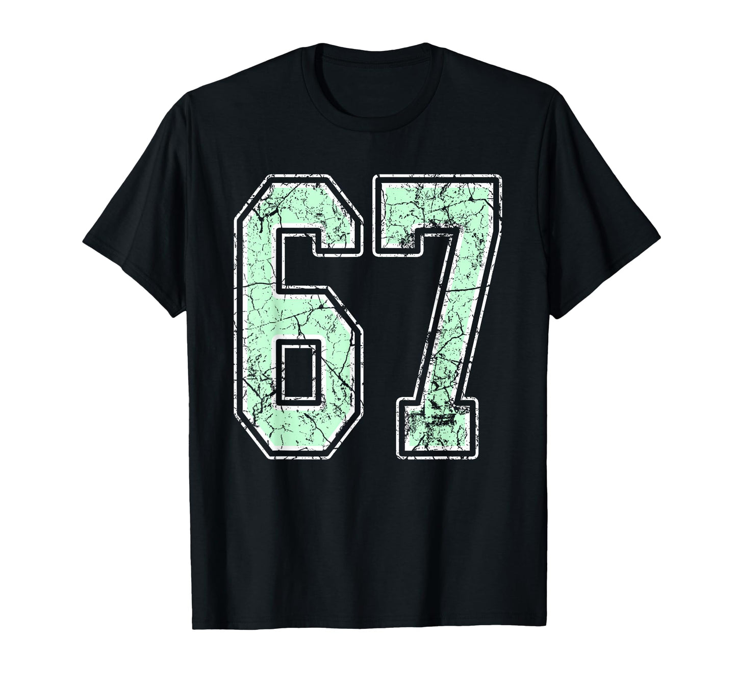 Mint Green White Sports Number 67 Jersey Uniform Player T-Shirt
