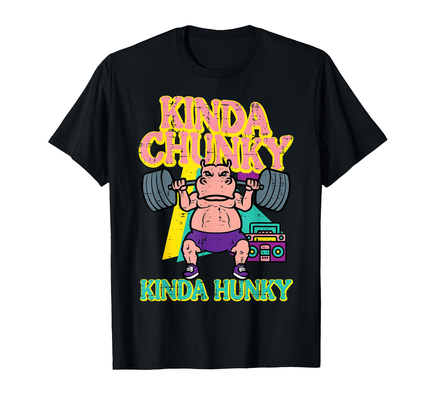 Gym Kindy Chunky Hunky Hippo Funny Workout Fitness Men Women T-Shirt