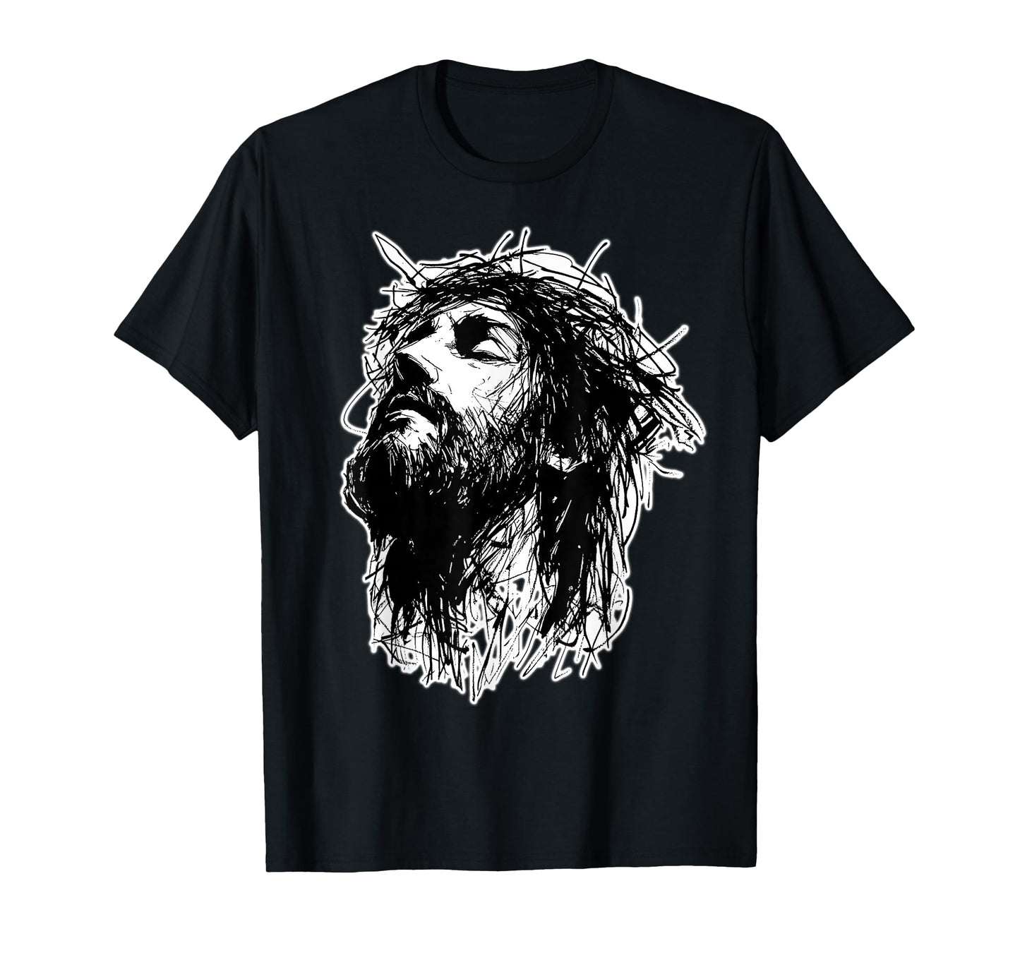 Jesus Christ Crown of Thorns Sketch T-Shirt