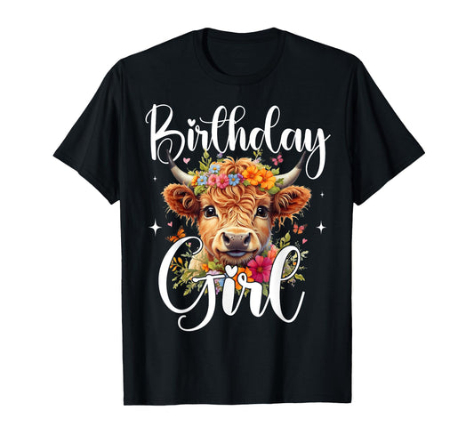 Cow Birthday Girl Mother Girl Mama Woman Family Matching T-Shirt